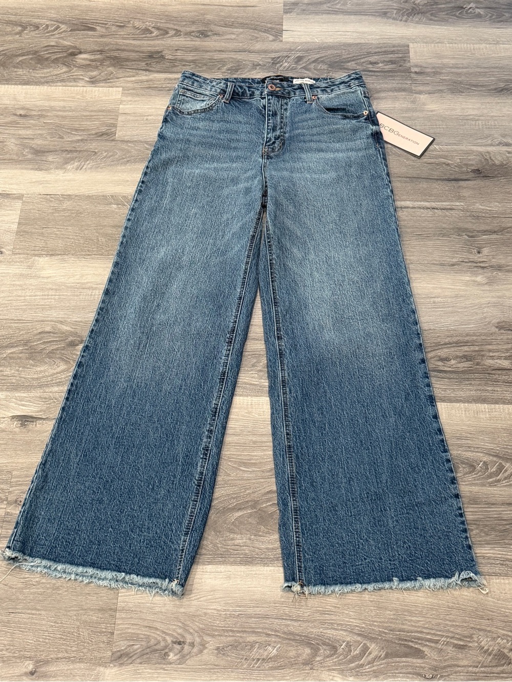 BCBGeneration Medium Blue high rise Wide-Leg Jeans